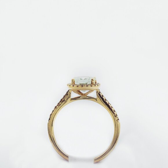 Le Vian 14K Gold Green Quartz & Diamond Ring - Picture 6 of 6